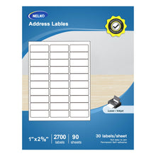 Load image into Gallery viewer, Address Labels, NELKO 1" x 2-5/8" Shipping Address Labels for Laser & Inkjet Printer, Easy to Peel, Strong Adhesive for FBA Label