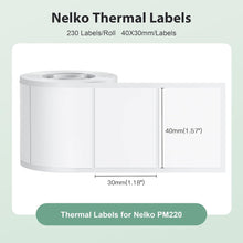 Load image into Gallery viewer, Nelko PM220 Label Maker, 1.57'' x 1.18'' (40x30mm) Thermal Sticker Label,, 3 Rolls of 230 Self-Adhesive Thermal Paper (White)