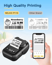 Load image into Gallery viewer, NELKO P110 Portable Bluetooth Label Makers,with 1 Roll Label, Black