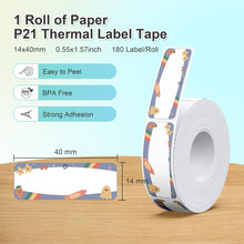 Load image into Gallery viewer, Nelko Genuine P21 Birthday 2.0 Label Maker Tape, Adapted Label Print Paper, 14x40mm (0.55"x1.57"), Multipurpose of P21 Label Maker, 180 Tapes/Roll, 1 Roll