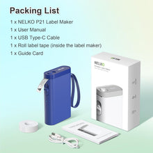Load image into Gallery viewer, Nelko P21 Portable Bluetooth Label Printer,Blue