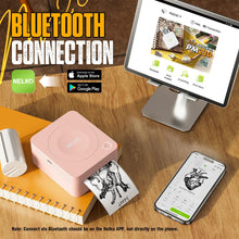 Load image into Gallery viewer, Nelko PM230 Bluetooth Sticker Printer – Portable Mini Sticker Maker with 3 Rolls Paper, Compatible with Phone & Tablet, Multiple Templates, Pink