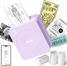 Load image into Gallery viewer, Nelko PM230 Bluetooth Sticker Printer – Portable Mini Sticker Maker with 3 Rolls Paper, Compatible with Phone & Tablet, Multiple Templates, Purple