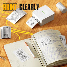 Load image into Gallery viewer, Nelko Genuine Self-Adhesive Thermal Printer Stickers, Compatible with PM230 Mini Sticker Printer, Black on White, 54mmx3.5m Mini Sticker Printer Paper for Journal, Photos, Note, 3 Rolls, Transparent
