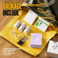 Load image into Gallery viewer, Nelko PM230 Bluetooth Sticker Printer – Portable Mini Sticker Maker with 3 Rolls Paper, Compatible with Phone & Tablet, Multiple Templates, Purple