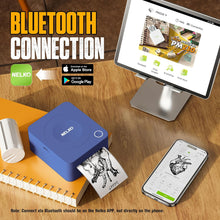 Load image into Gallery viewer, Nelko PM230 Bluetooth Sticker Printer – Portable Mini Sticker Maker with 3 Rolls Paper, Compatible with Phone & Tablet, Multiple Templates, Blue