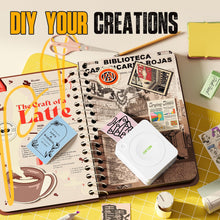 Load image into Gallery viewer, Nelko Genuine Self-Adhesive Thermal Printer Stickers, Compatible with PM230 Mini Sticker Printer, Black on White, 54mmx3.5m Mini Sticker Printer Paper, 3 Rolls, Yellow/Pink/Purple