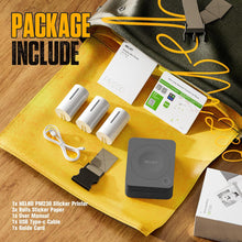 Load image into Gallery viewer, Nelko PM230 Bluetooth Sticker Printer – Portable Mini Sticker Maker with 3 Rolls Paper, Compatible with Phone & Tablet, Multiple Templates, Black