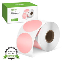 Load image into Gallery viewer, NELKO 2 Inch Pink Circle Thermal Stickers Labels 750 Labels/Roll