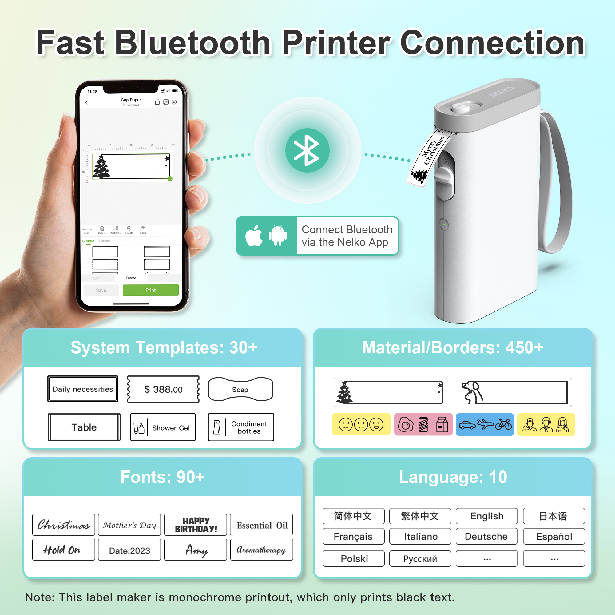 Nelko P21 Portable Bluetooth Label Printer
