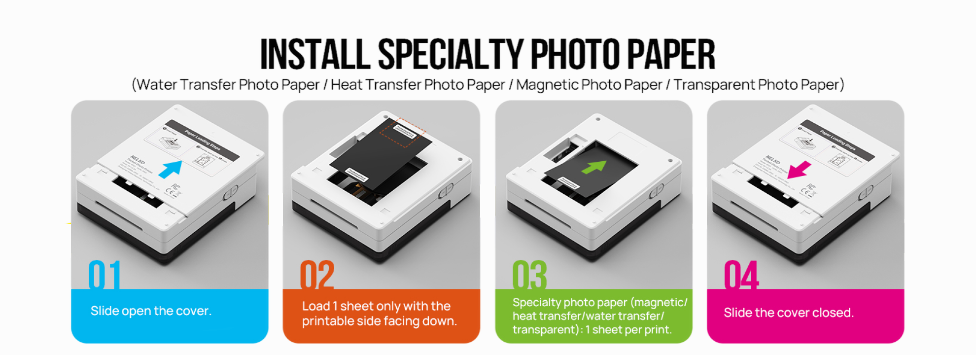 NELKO 2"×3" Water Transfer Photo Paper for FLOW