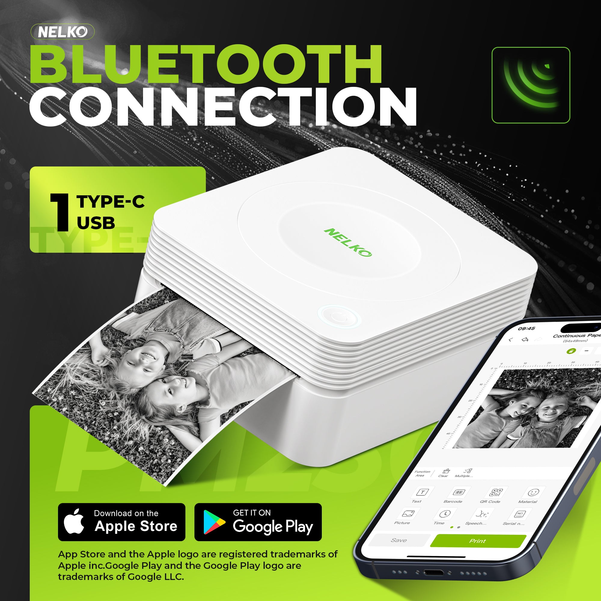 Nelko PM230 Bluetooth Sticker Printer – Portable Mini Sticker Maker with 3 Rolls Paper, Compatible with Phone & Tablet, Multiple Templates, White