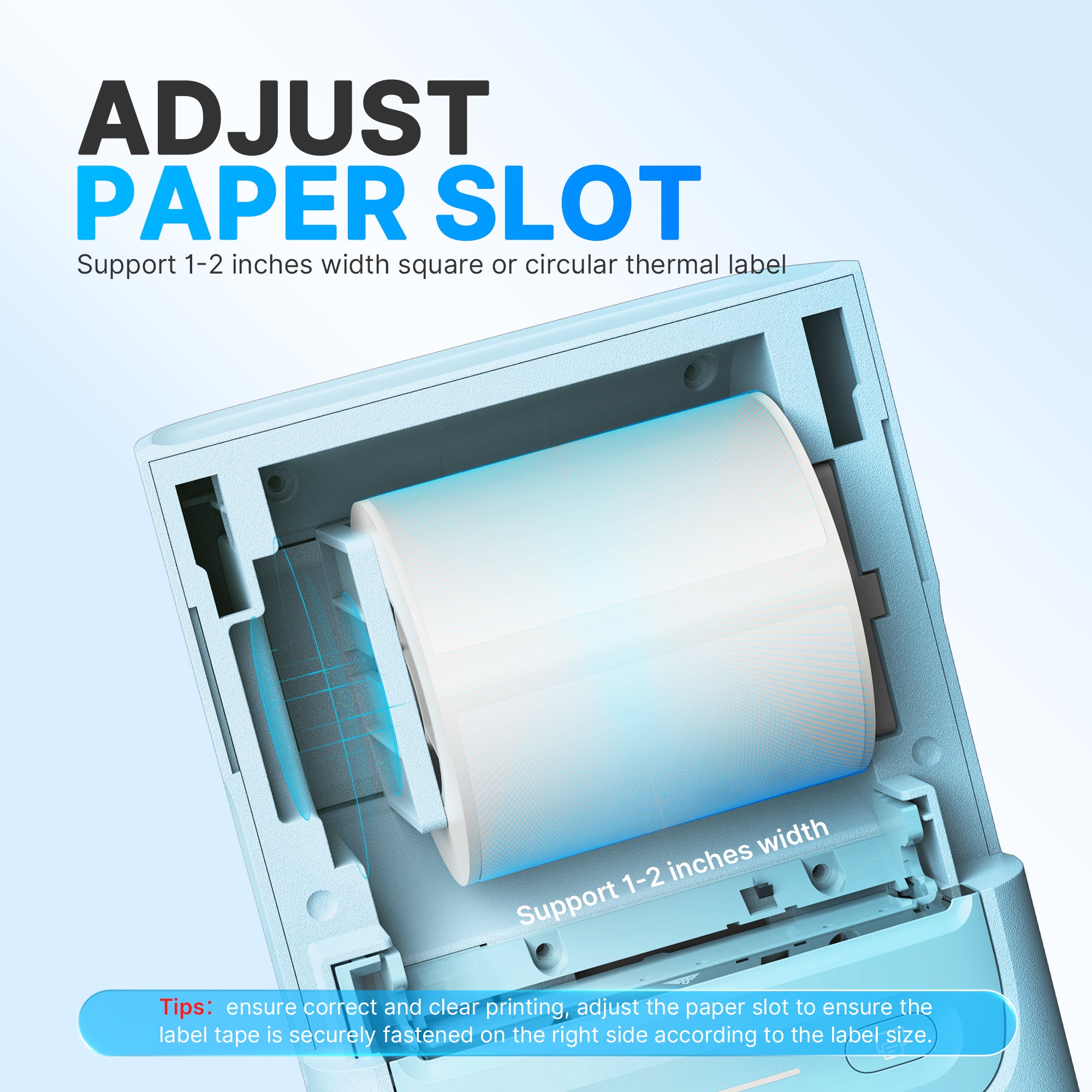 Nelko Label Maker Machine with Tape, PM220 Bluethooth Label Printer, 2 Inch Portable Thermal Printer for Small Business, Address, Logo, Clothing, Sticker Printer for Phones & PC, Cyan