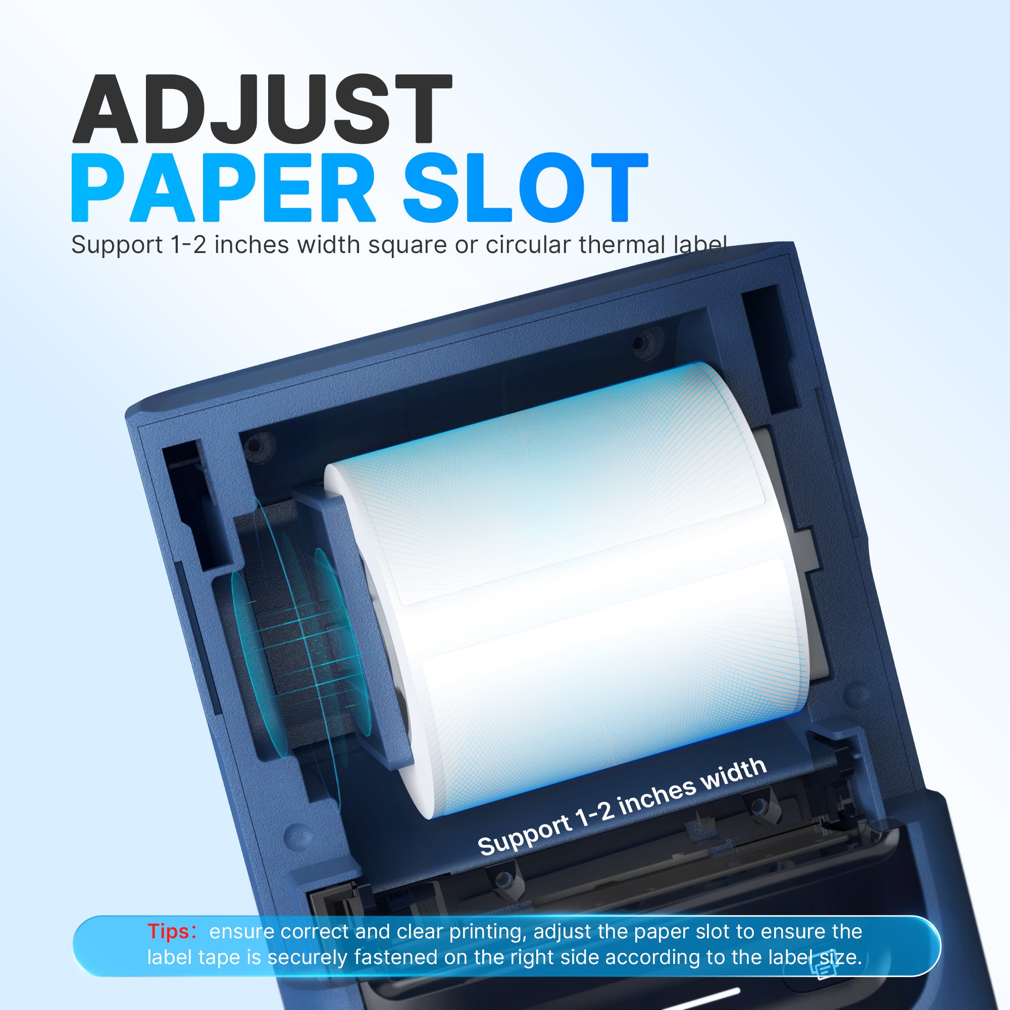 Nelko Label Maker Machine with Tape, PM220 Bluethooth Label Printer, 2 Inch Portable Thermal Printer for Small Business, Address, Logo, Clothing, Sticker Printer for Phones & PC, Deep Blue