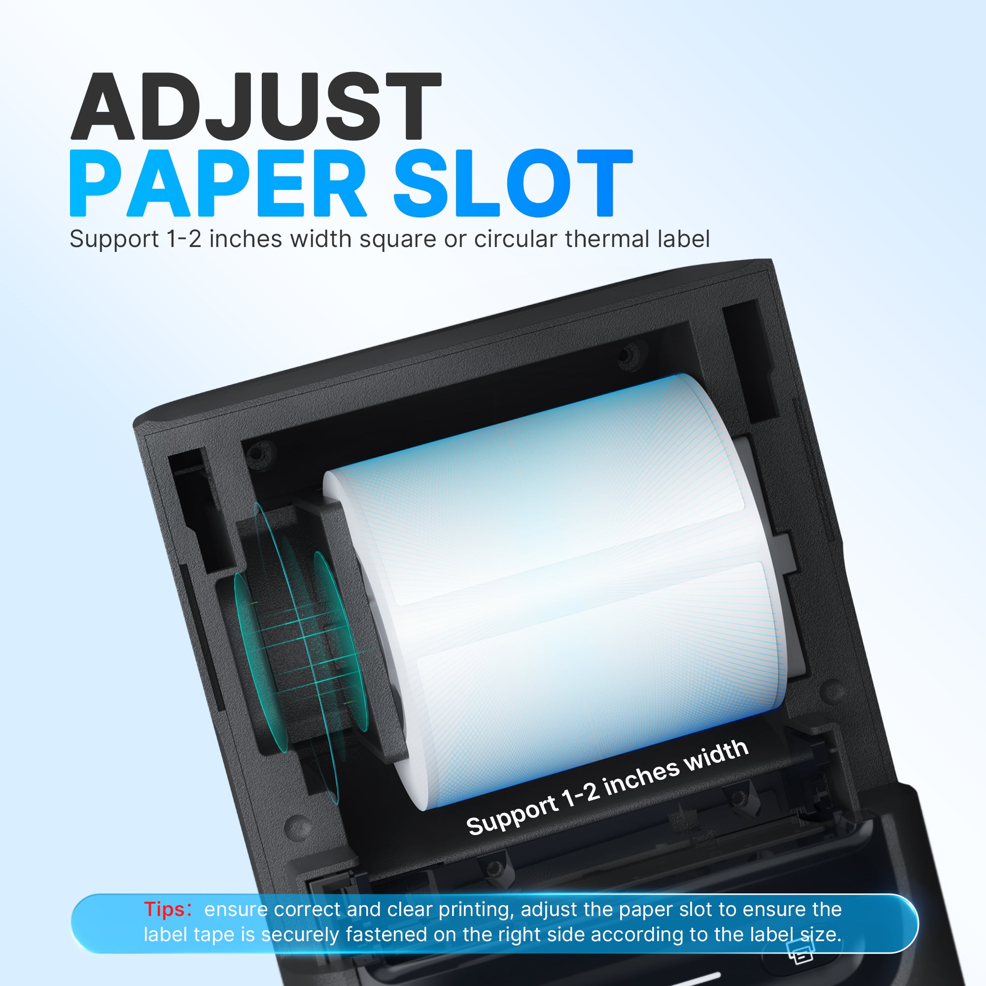 Nelko Label Maker Machine with Tape, PM220 Bluethooth Label Printer, 2 Inch Portable Thermal Printer for Small Business, Address, Logo, Clothing, Sticker Printer for Phones & PC, Black