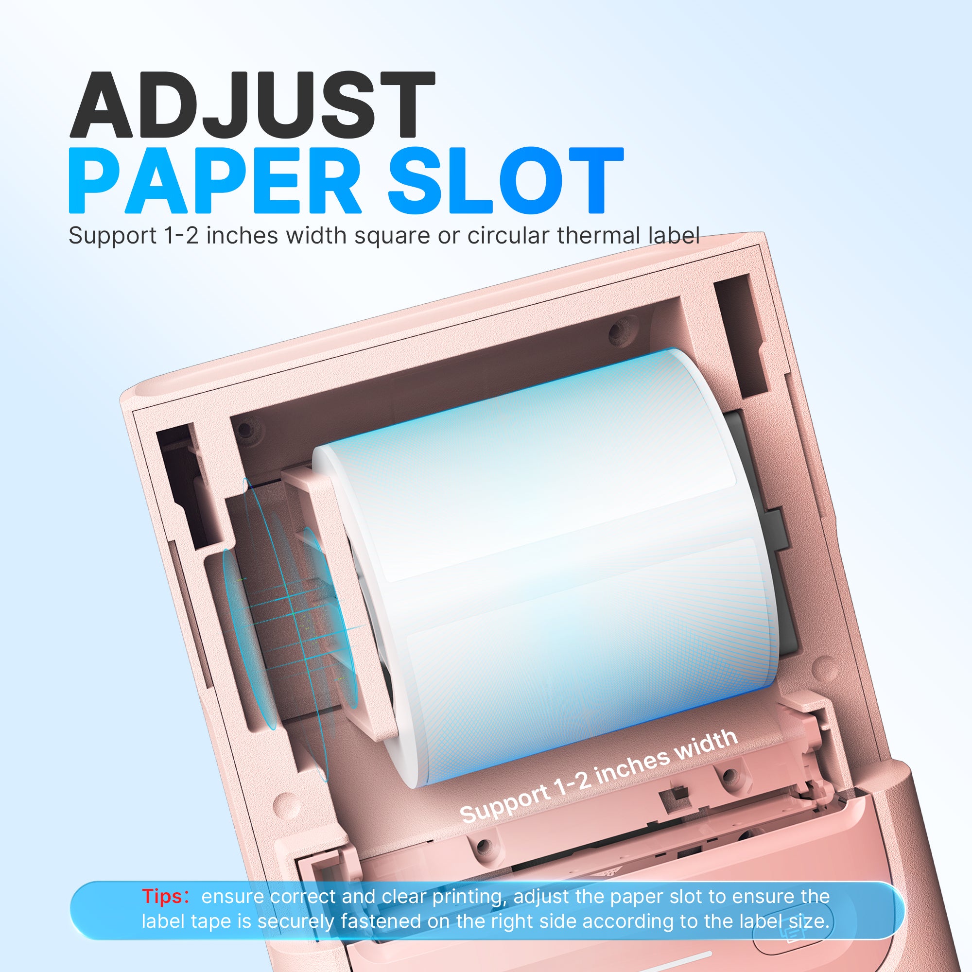 Nelko Label Maker Machine with Tape, PM220 Bluethooth Label Printer, 2 Inch Portable Thermal Printer for Small Business, Address, Logo, Clothing, Sticker Printer for Phones & PC, Pink