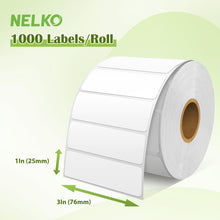 Load image into Gallery viewer, Nelko Genuine 3" x 1" Direct Thermal Label, 1000 Labels (Commercial Grade)