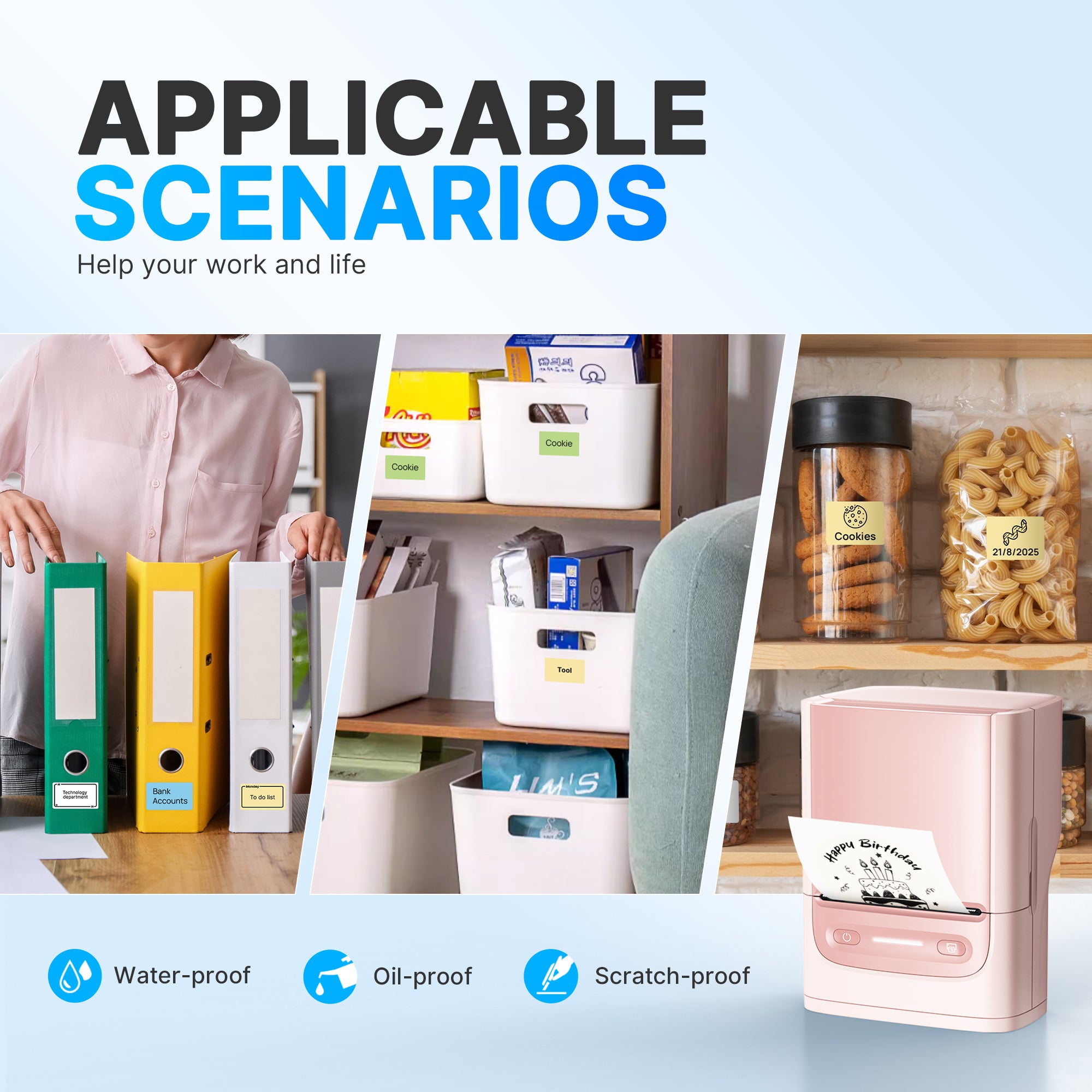 Nelko Label Maker Machine with Tape, PM220 Bluethooth Label Printer, 2 Inch Portable Thermal Printer for Small Business, Address, Logo, Clothing, Sticker Printer for Phones & PC, Pink