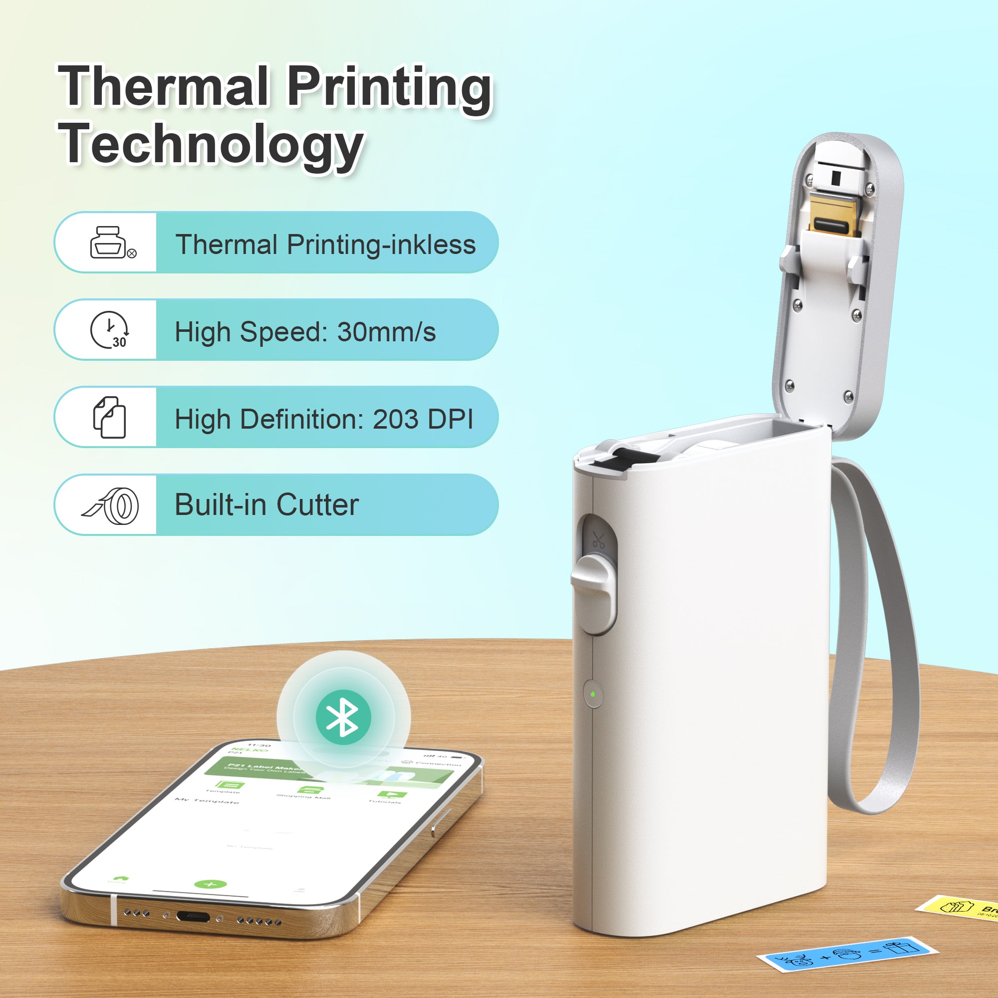 Nelko P21 Portable Bluetooth Label Printer