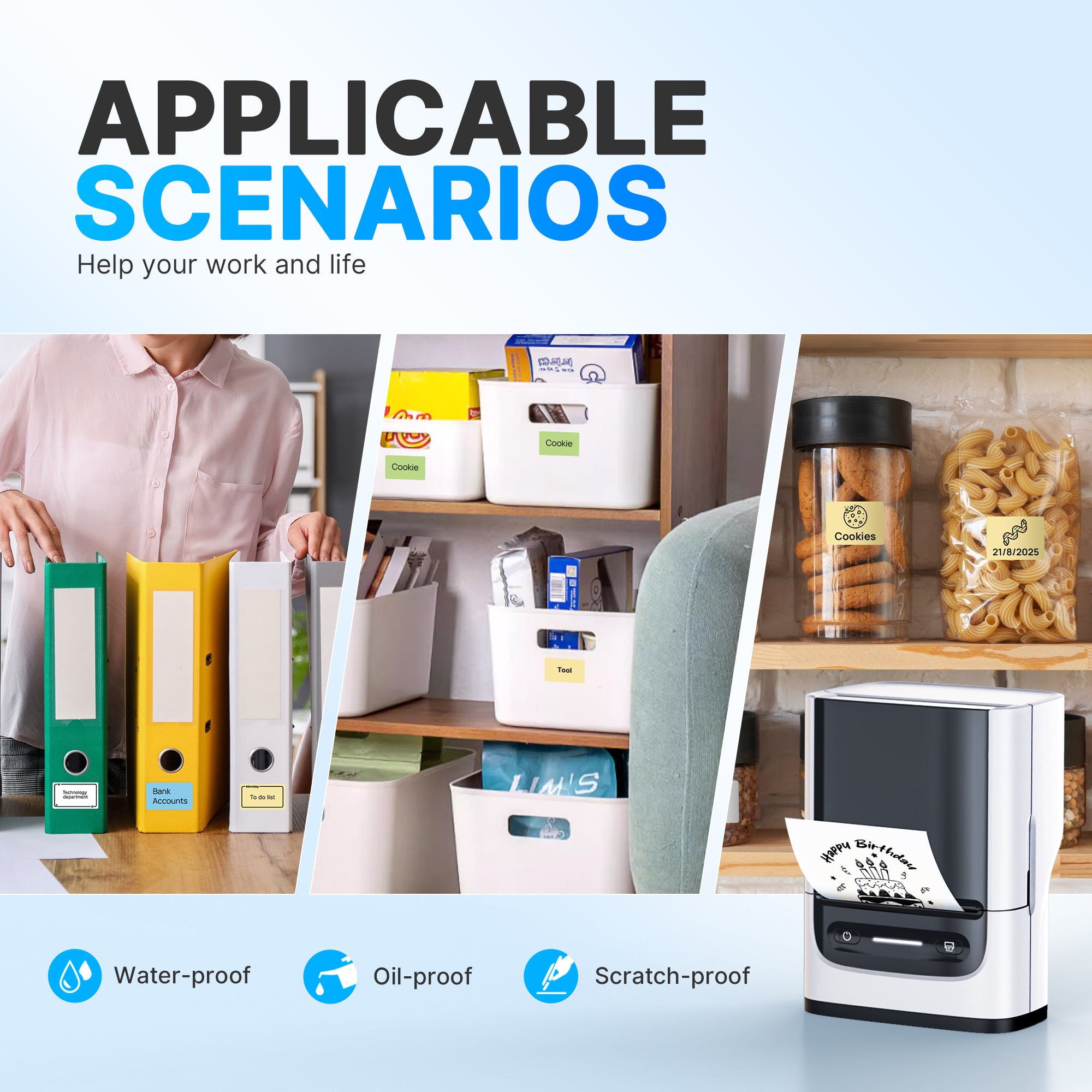 Nelko PM220 Portable Bluethooth Label Makers (with 50x30mm Label Tape)