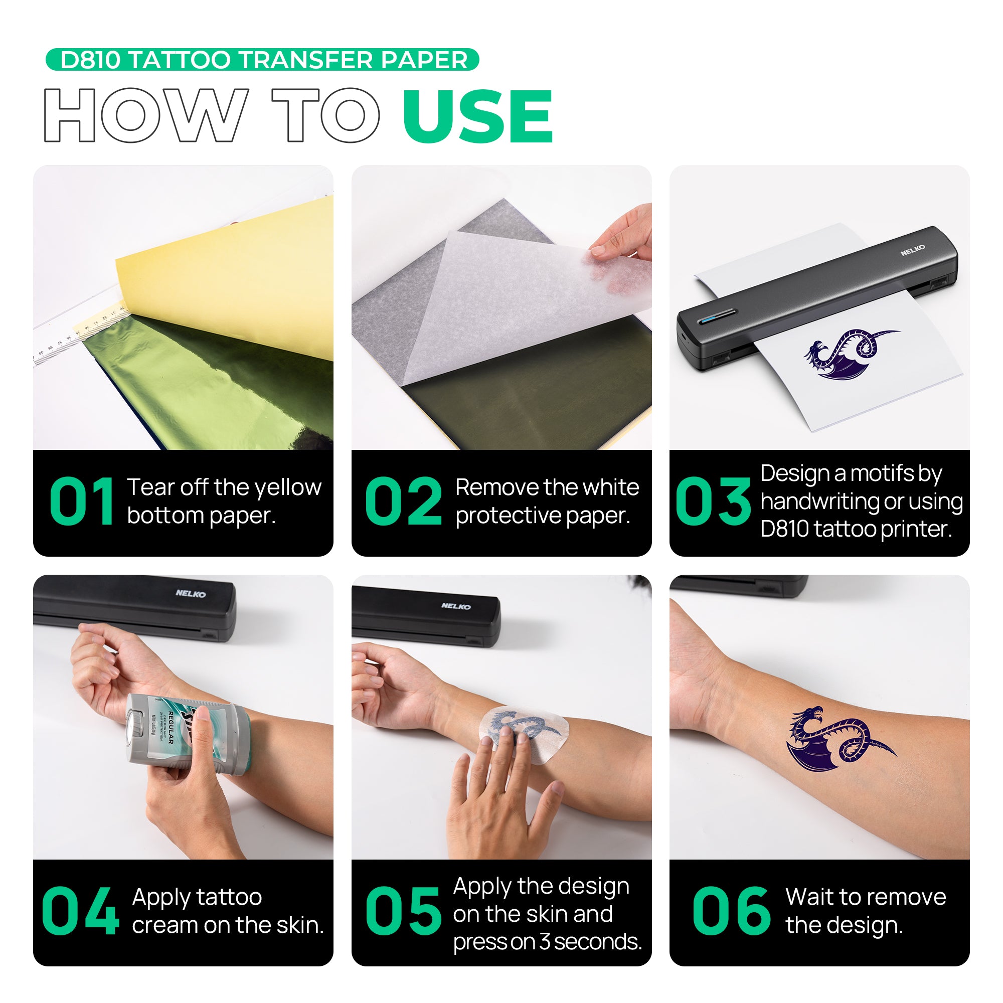 Nelko Tattoo Transfer Paper For D810 Tattoo Printer