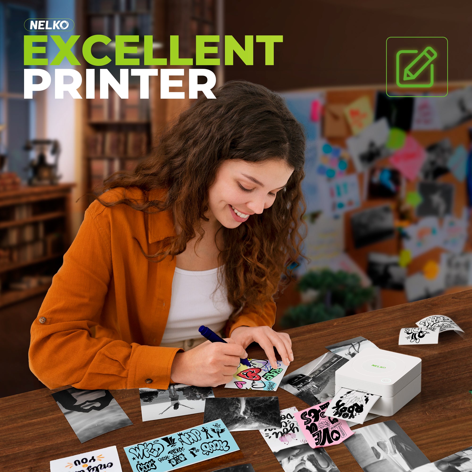 Nelko PM230 Bluetooth Sticker Printer – Portable Mini Sticker Maker with 3 Rolls Paper, Compatible with Phone & Tablet, Multiple Templates, White