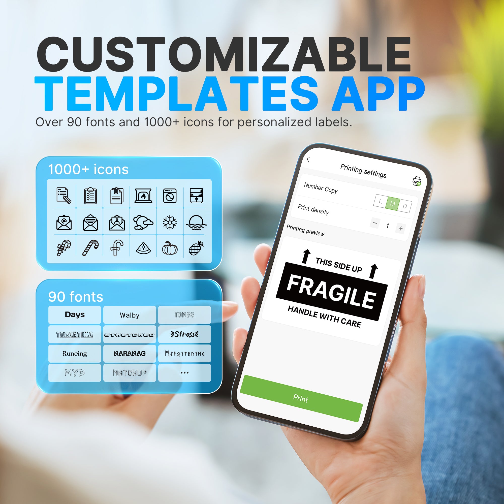 Nelko PM220 Portable Bluethooth Label Makers (with 50x30mm Label Tape)