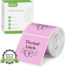 Load image into Gallery viewer, Nelko Labels for PM220, 2 inch (50mm) Round Thermal Label, 1 Roll of 150 Self-Adhesive Thermal Paper (Pink)