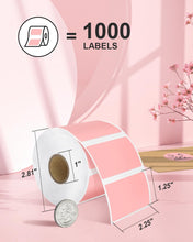 Lade das Bild in den Galerie-Viewer, NELKO 2 Zoll rosa Kreis-Thermoaufkleber-Etiketten 750 Etiketten/Rolle 