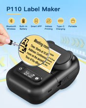 Load image into Gallery viewer, NELKO P110 Portable Bluetooth Label Makers，with 1 Roll Label, Black