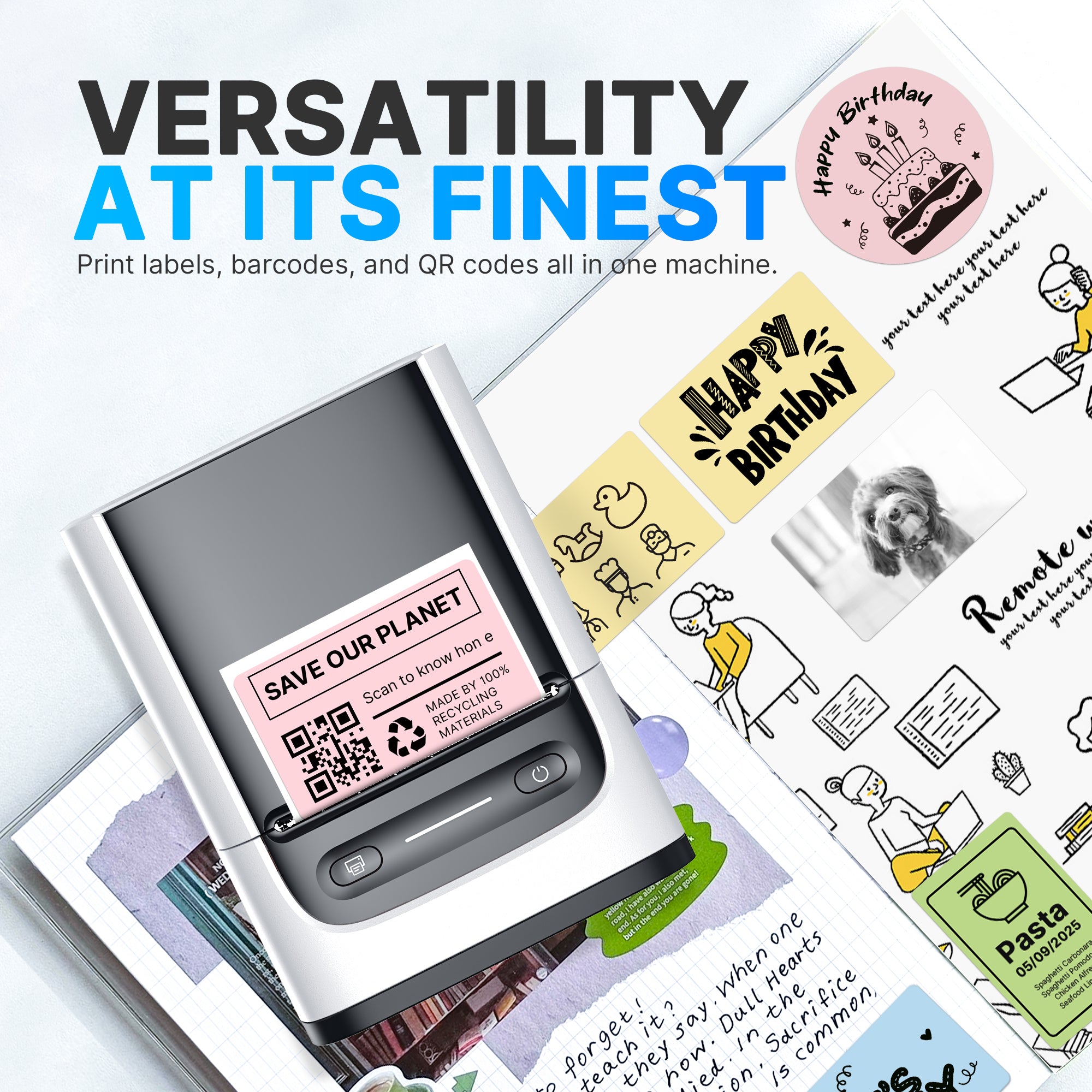 Nelko PM220 Portable Bluethooth Label Makers (with 50x30mm Label Tape)