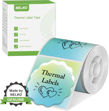 Load image into Gallery viewer, Nelko Labels for PM220, 2 inch (50mm) Round Thermal Label, 1 Roll of 150 Self-Adhesive Thermal Paper Gradient Green