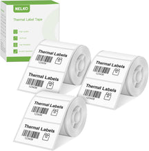 Load image into Gallery viewer, Nelko Labels for PM220, 2'' x 1.18'' (50x30mm) Thermal Sticker Label, 230 Labels/Roll, 3 Rolls (White)