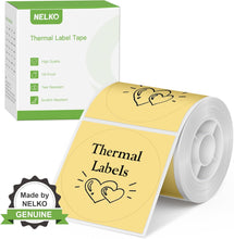 Load image into Gallery viewer, Nelko Labels for PM220, 2 inch (50mm) Round Thermal Label, 1 Roll of 150 Self-Adhesive Thermal Paper (Yellow)