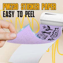 Load image into Gallery viewer, Nelko Genuine Self-Adhesive Thermal Printer Stickers, Compatible with PM230 Mini Sticker Printer, Black on White, 54mmx3.5m Mini Sticker Printer Paper, 3 Rolls, Blue/Pink/Purple