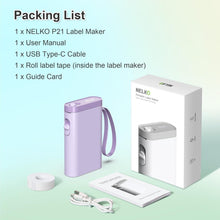 Load image into Gallery viewer, Nelko P21 Portable Bluetooth Label Printer,Purple