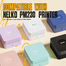 Load image into Gallery viewer, Nelko Genuine Self-Adhesive Thermal Printer Stickers, Compatible with PM230 Mini Sticker Printer, Black on White, 54mmx3.5m Mini Sticker Printer Paper, 3 Rolls, Yellow/Pink/Purple