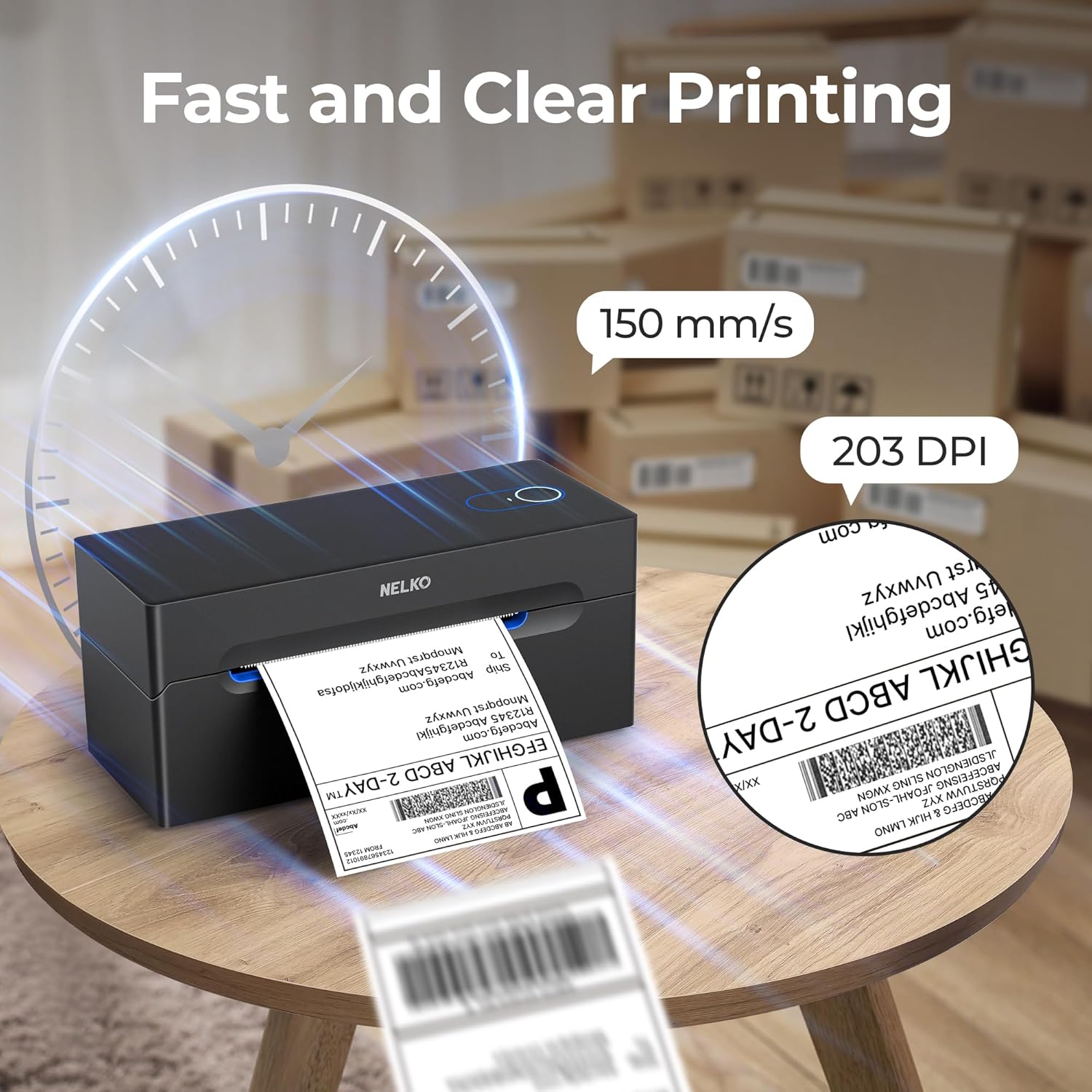 NELKO PL70E Bluetooth Thermal Shipping Label Printer