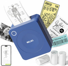 Load image into Gallery viewer, Nelko PM230 Bluetooth Sticker Printer – Portable Mini Sticker Maker with 3 Rolls Paper, Compatible with Phone &amp; Tablet, Multiple Templates, Blue