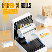 Load image into Gallery viewer, Nelko Genuine Self-Adhesive Thermal Printer Stickers, Compatible with PM230 Mini Sticker Printer, Black on White, 54mmx3.5m Mini Sticker Printer Paper, 3 Rolls, Blue/Pink/Purple