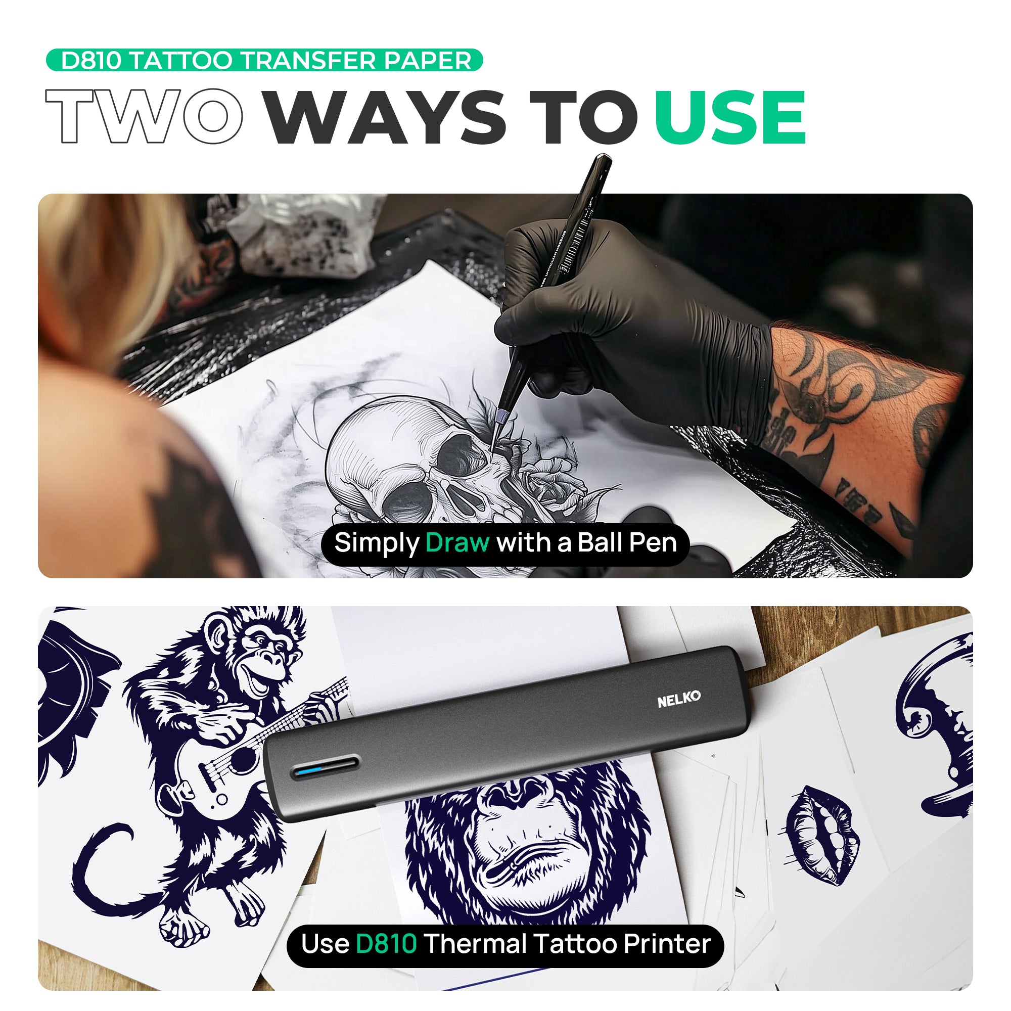 Nelko Tattoo Transfer Paper For D810 Tattoo Printer