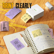 Load image into Gallery viewer, Nelko Genuine Self-Adhesive Thermal Printer Stickers, Compatible with PM230 Mini Sticker Printer, Black on White, 54mmx3.5m Mini Sticker Printer Paper, 3 Rolls, Yellow/Pink/Purple