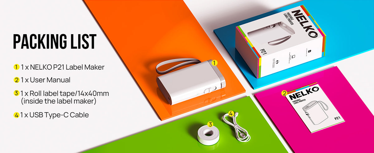 NELKO P21 Portable Bluetooth Label Printer