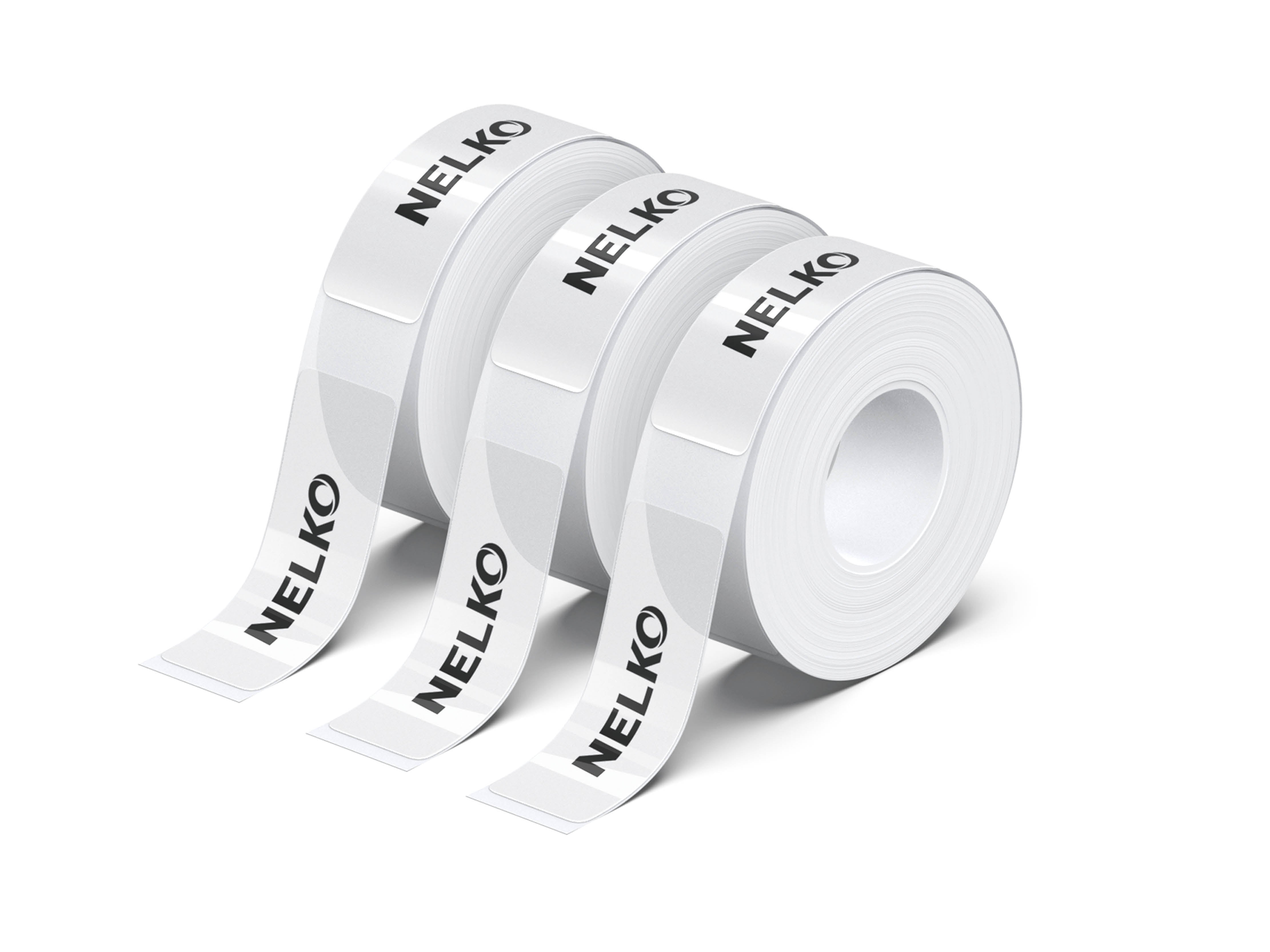 NELKO P21 Angepasstes Etikettendruckpapier, 14 x 40 mm (0,55 x 1,57 Zoll), 180 Bänder/Rolle, 3 Rollen 