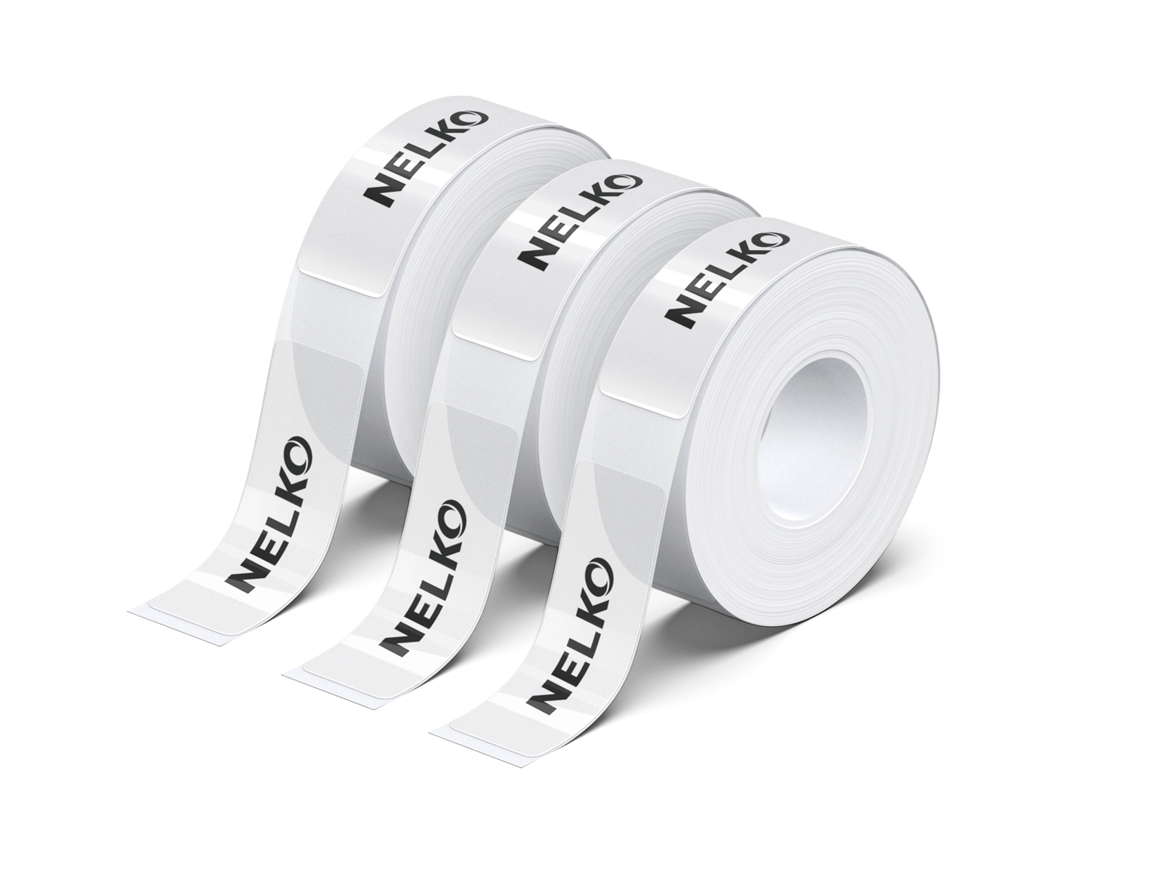 NELKO P21 Angepasstes Etikettendruckpapier, 14 x 40 mm (0,55 x 1,57 Zoll), 180 Bänder/Rolle, 3 Rollen 