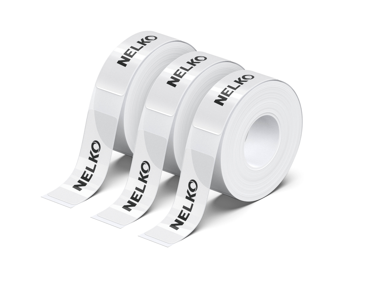 NELKO P21 Angepasstes Etikettendruckpapier, 14 x 40 mm (0,55 x 1,57 Zoll), 180 Bänder/Rolle, 3 Rollen 