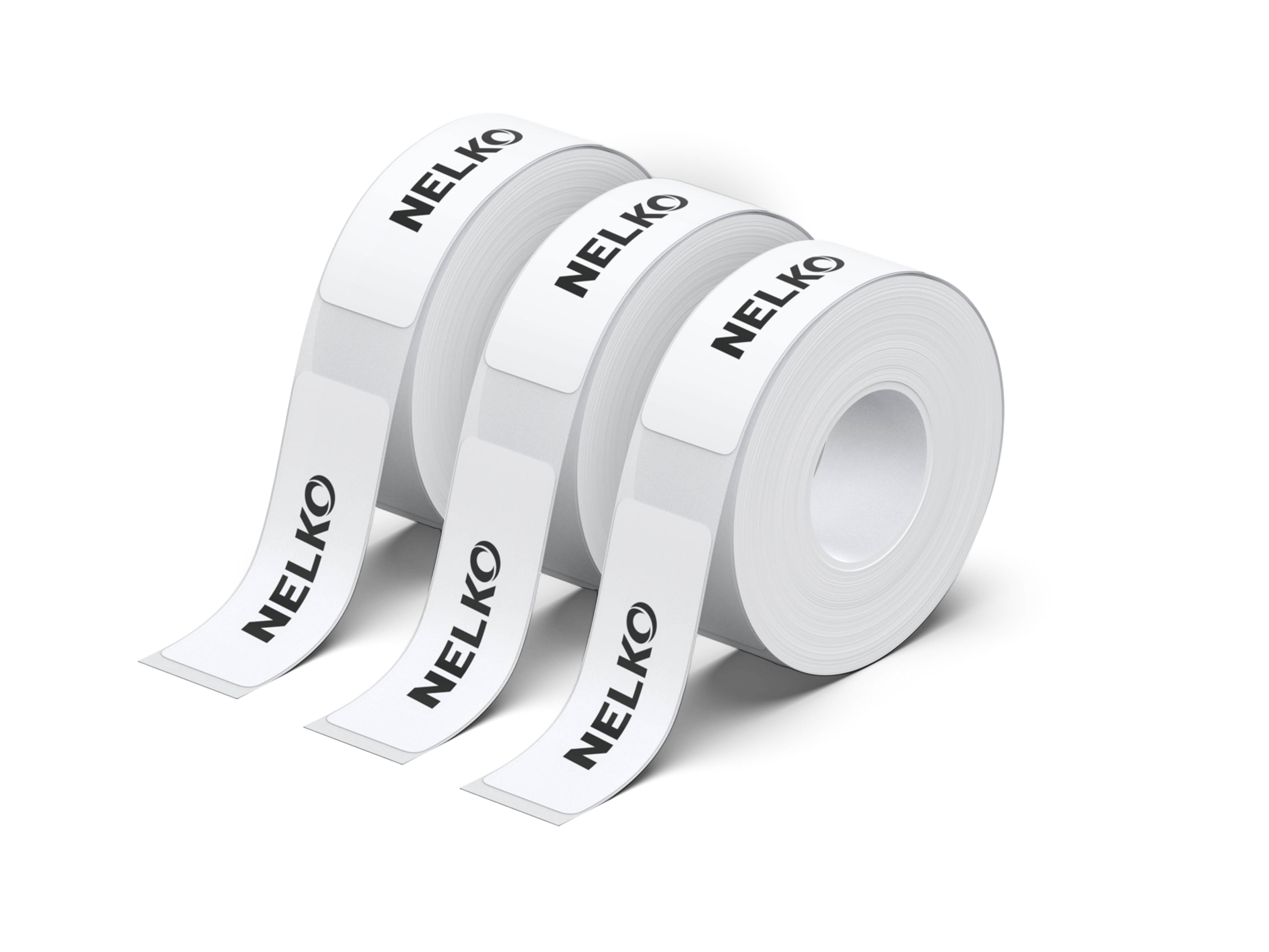 NELKO P21 Angepasstes Etikettendruckpapier, 14 x 40 mm (0,55 x 1,57 Zoll), 180 Bänder/Rolle, 3 Rollen 