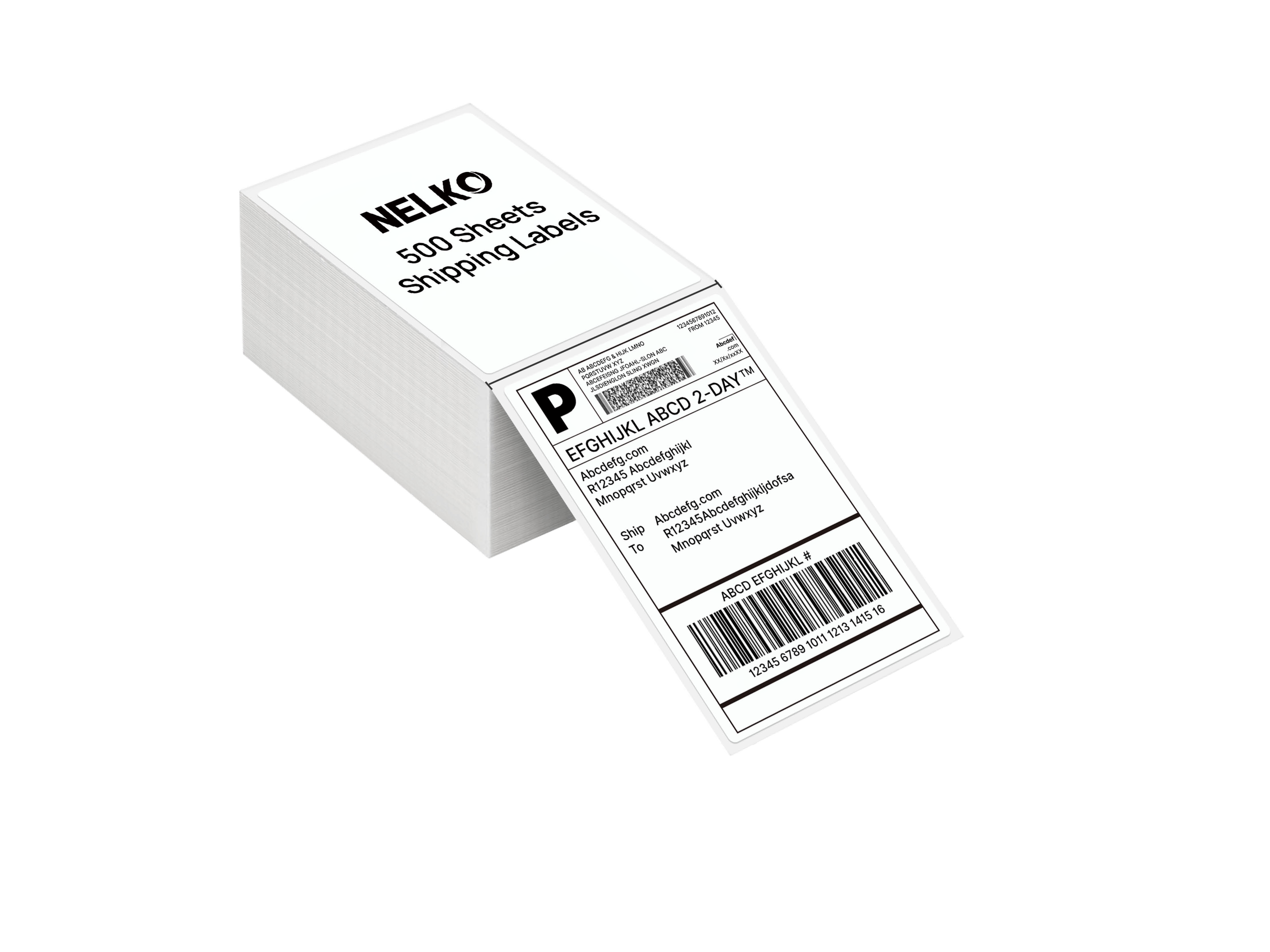 NELKO Thermal Direct-Versandetikett (Packung mit 500 4x6 Endlosetiketten) 