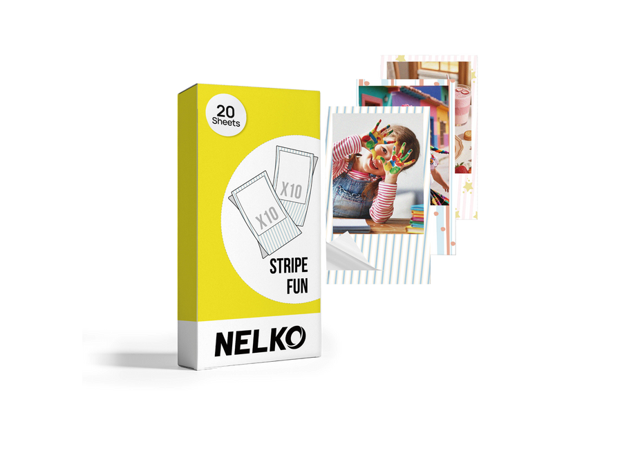 NELKO 2"×3" Photo Paper - Stripe Fun Edition