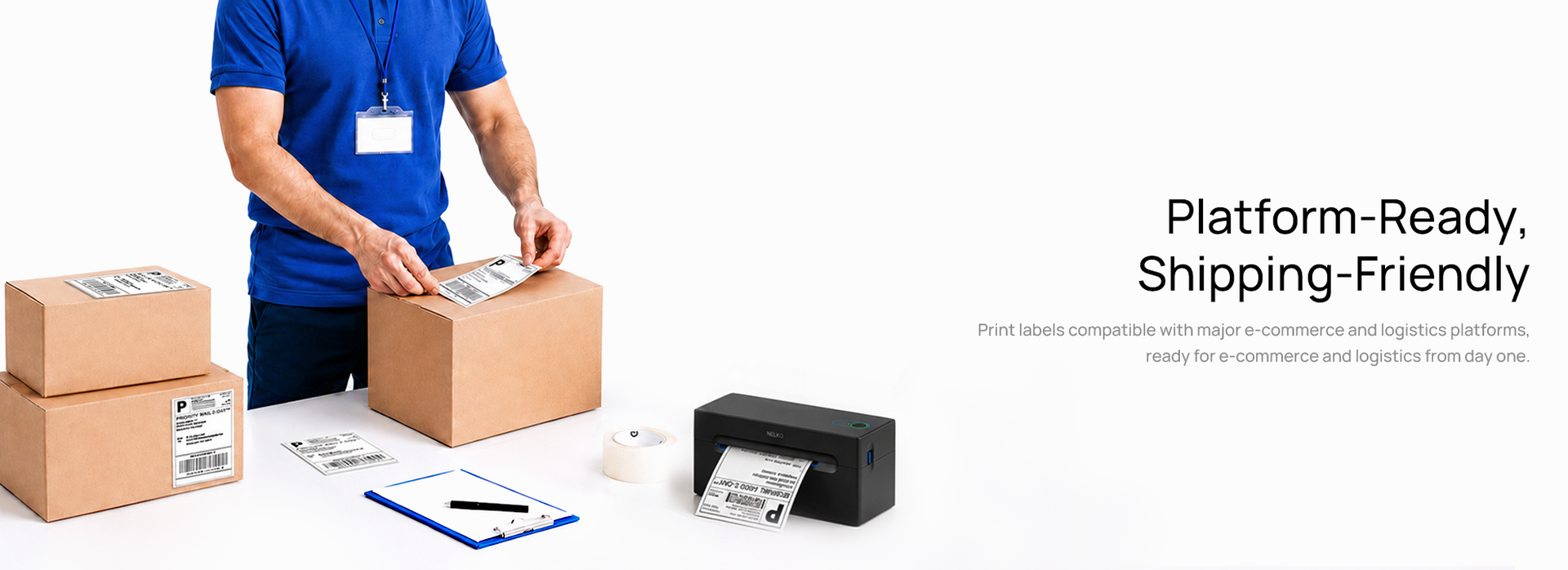 NELKO PL70E Bluetooth Thermal Shipping Label Printer
